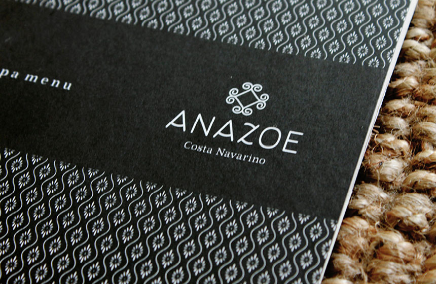 Costa Navarino Typography:  Anazoe Spa Brochure